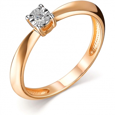 

Кольцо с 1 бриллиантом из красного золота р. 17,5 Алкор 14529-100, 14529-100