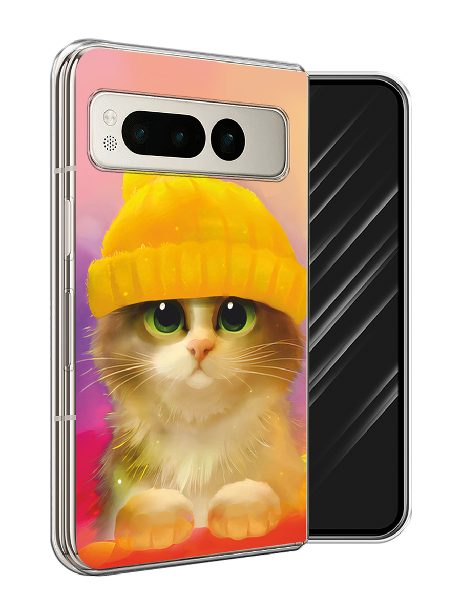 

Чехол Awog на Google Pixel Fold "Котенок в желтой шапке", Желтый, 271850-1
