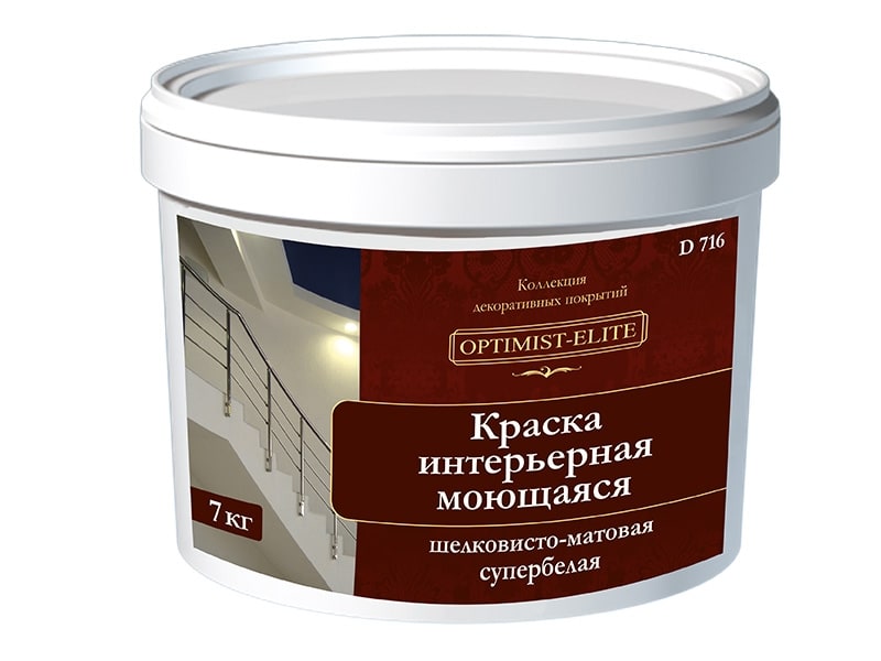 

Краска моющаяся акриловая ОПТИМИСТ Р-16 белая (14 кг), Белый