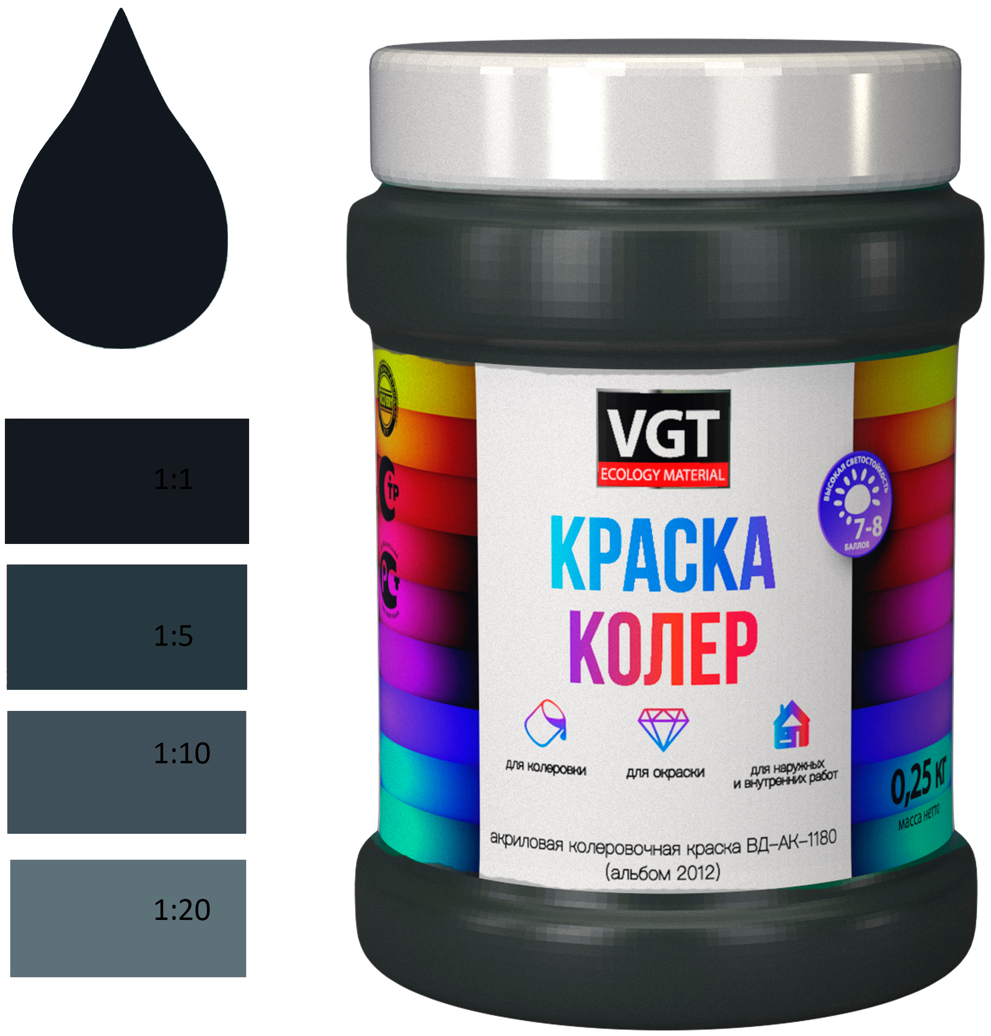 

Краска колеровочная (альб.2012) чёрная 0.25 кг