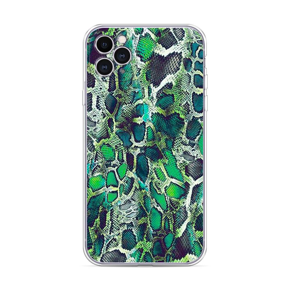 фото Силиконовый чехол "зеленая кожа змеи" на apple iphone 11 pro max awog