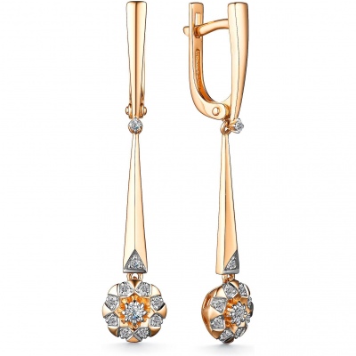 

Серьги с 22 бриллиантами из красного золота Алкор 24417-100, 24417-100