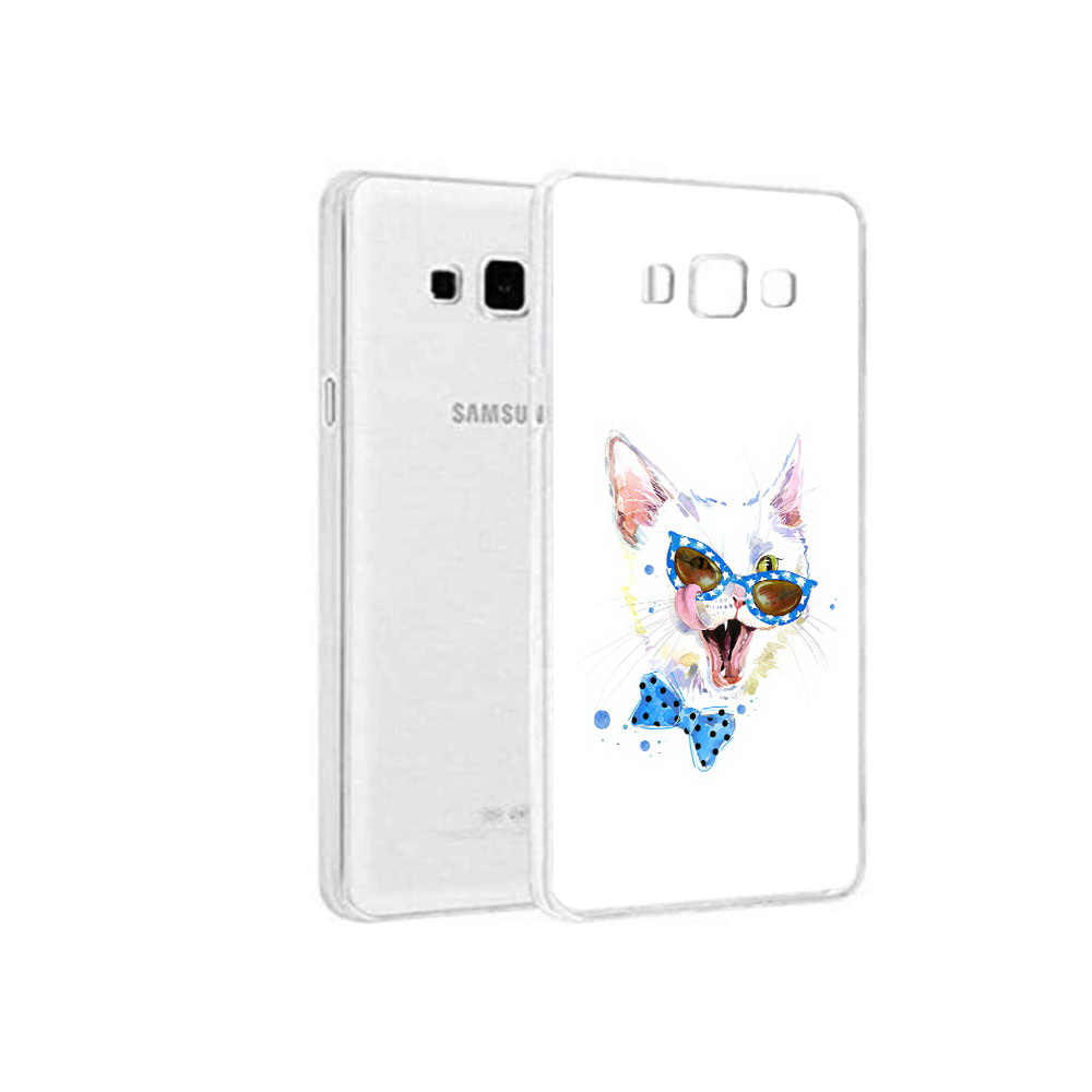 

Чехол MyPads Tocco для Samsung Galaxy A8 белый кот, Прозрачный, Tocco