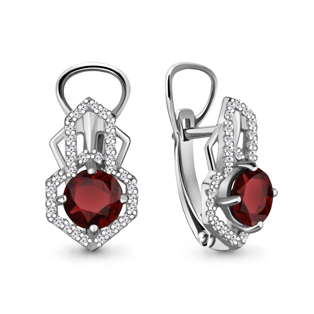 

Серьги из серебра с гранатом Aquamarine 4456803А_925_р, 4456803А_925_р