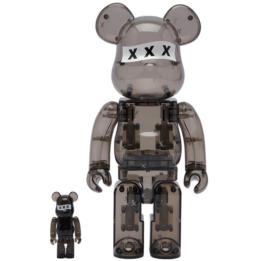 Фигурка Medicom Toy Bearbrick God Selection XXX Black Clear 400% and 100%