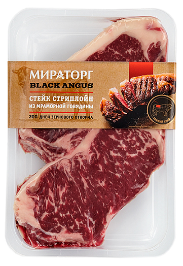 Стейк из мраморной говядины без кости Мираторг Black Angus охлажденный 640 г