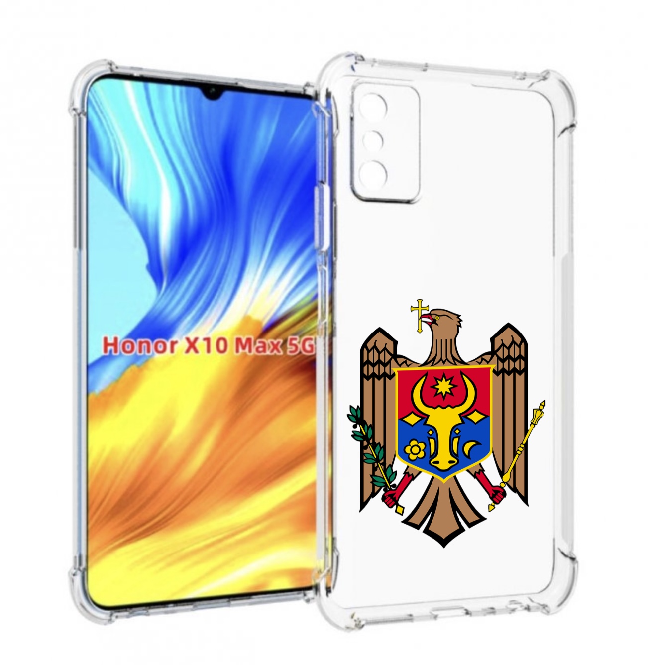 

Чехол MyPads герб-молдовы для Honor X10 Max, Прозрачный, Tocco