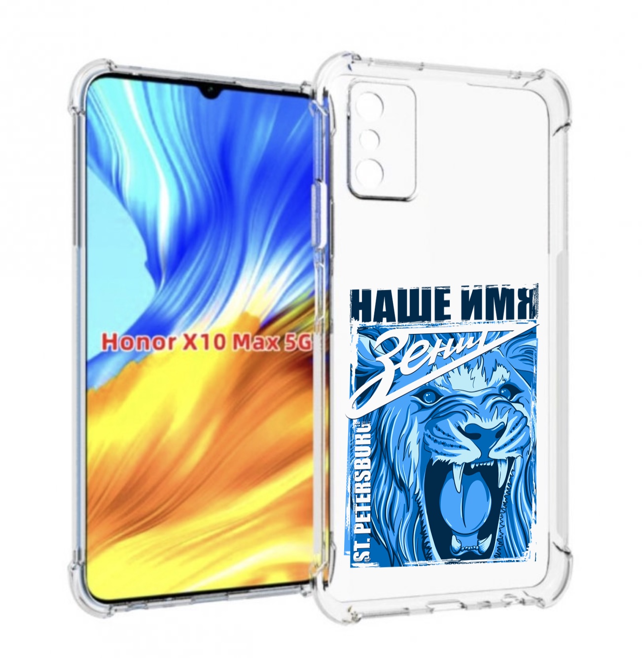 

Чехол MyPads ФК наше имя зенит для Honor X10 Max, Прозрачный, Tocco