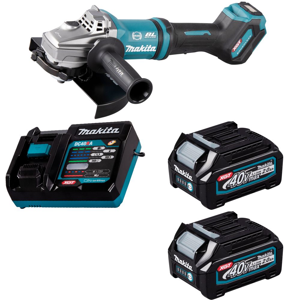 Шлифмашина угловая аккумуляторная Makita 40В XGT 230мм 2x2Ач GA038GA201