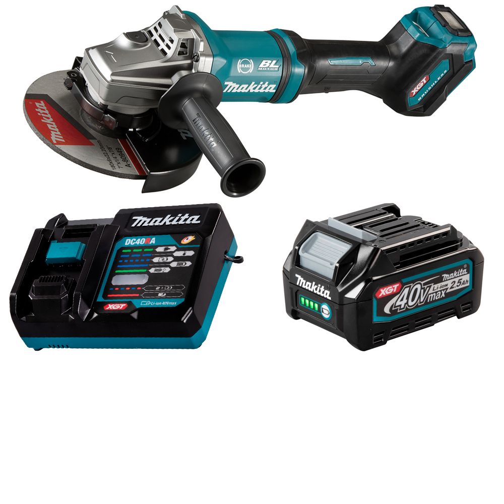 Шлифмашина угловая аккумуляторная Makita 40В XGT 180мм 1x2,5Ач GA037GD101