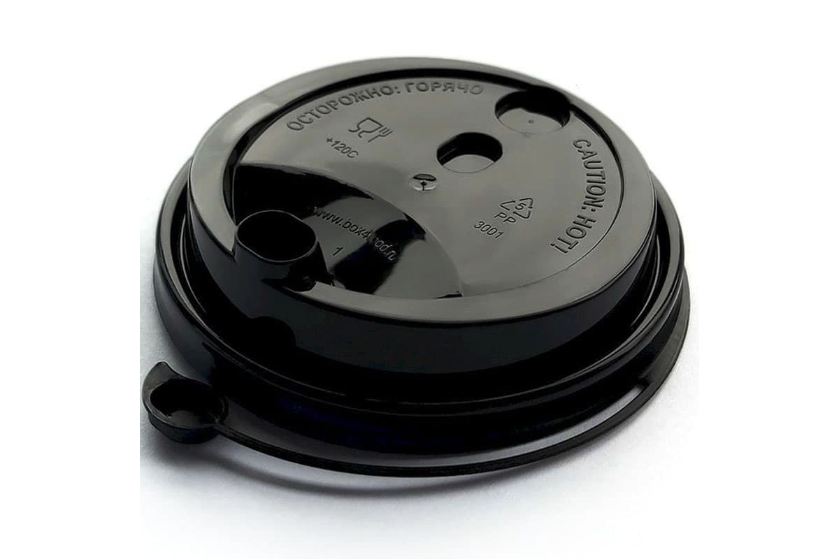 

Крышки NoBrand с двумя клапанами черные для бумажных стаканов 90 мм 350-450 мл 1000 шт, Черный