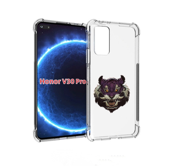 

Чехол бампер MyPads Страшный-тигр для Honor V30 Pro, Прозрачный, Tocco