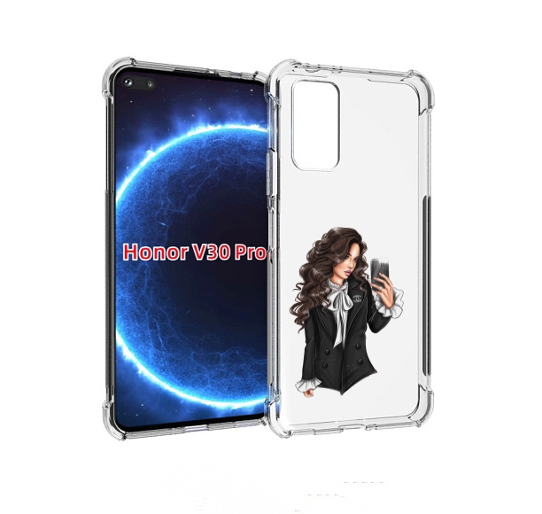 

Чехол бампер MyPads Стильная-девушка для Honor V30 Pro, Прозрачный, Tocco