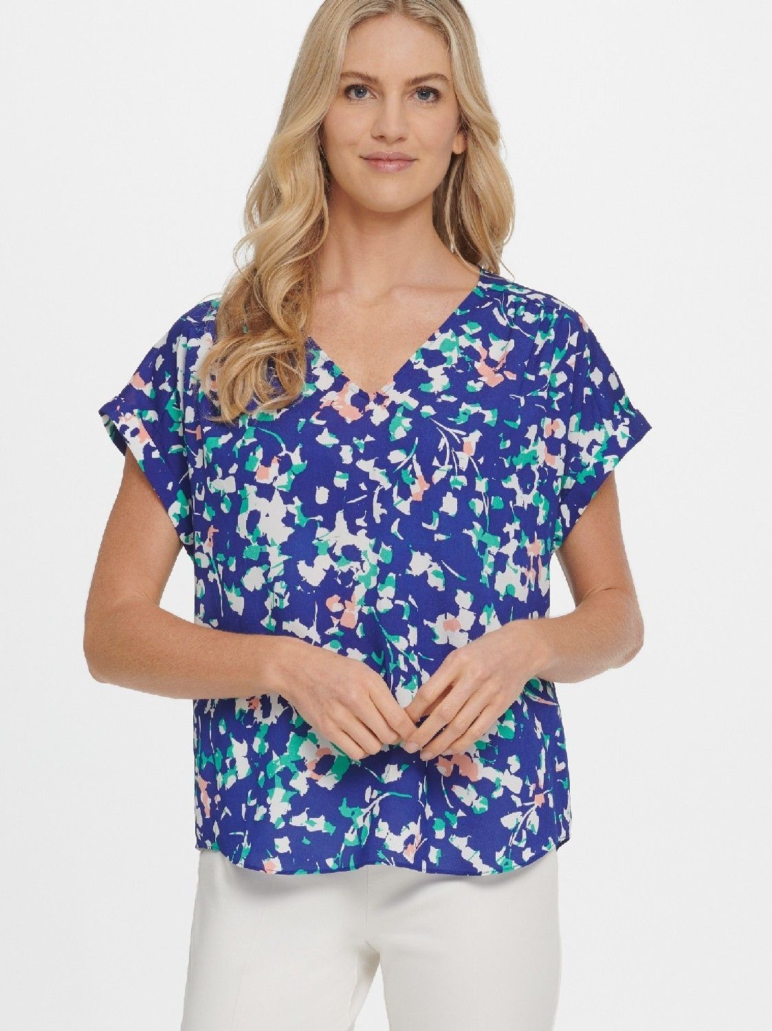 

Блуза женская DKNY P0AA7DJC/EUMXXS синяя XXS, P0AA7DJC