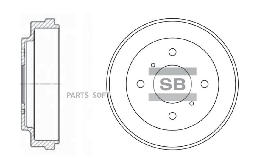 SANGSIN BRAKE SD4212 Барабан тормозной NISSAN ALMERA N16 15 00- 1шт 5880₽