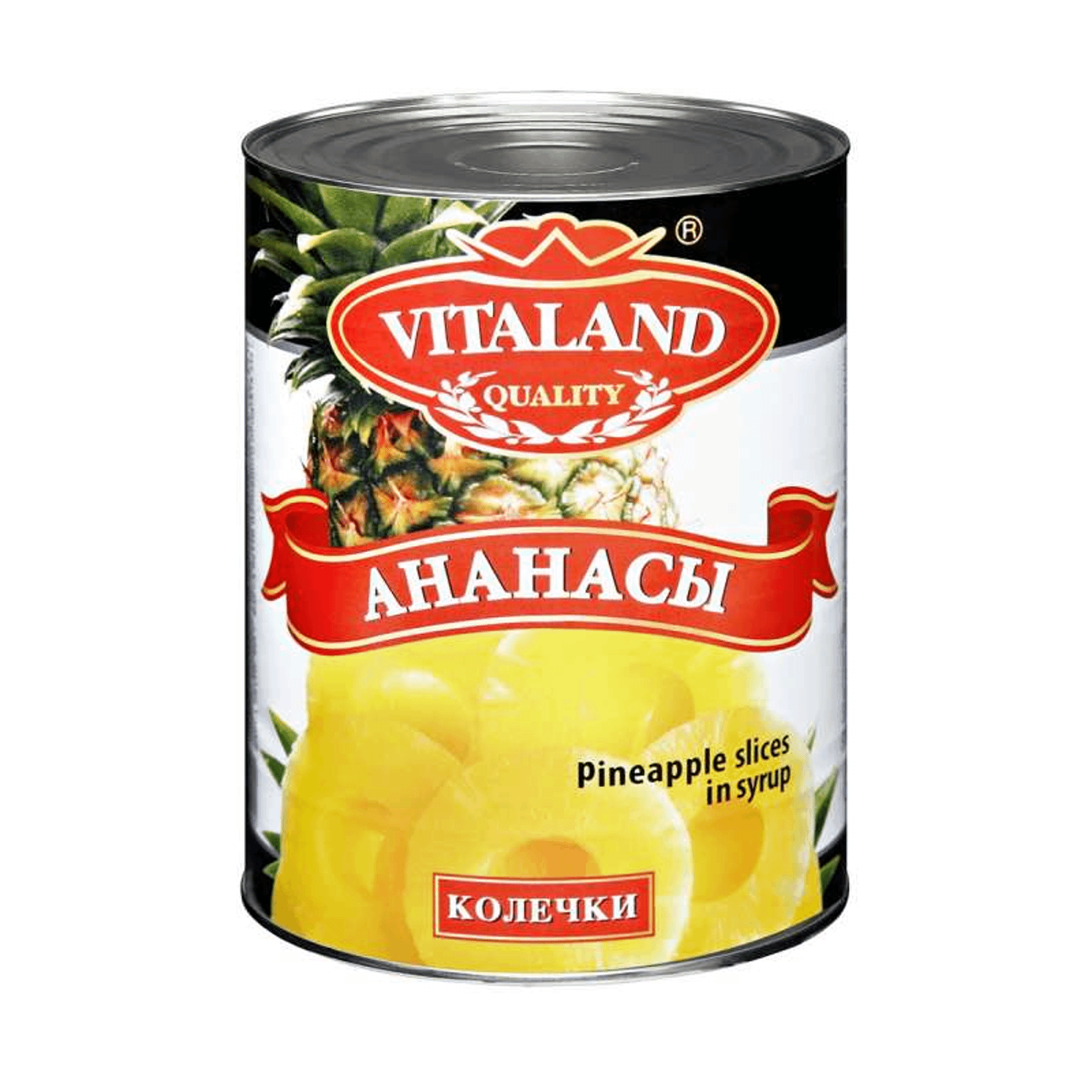 Ананасы Vitaland колечки в сиропе 3,1 кг