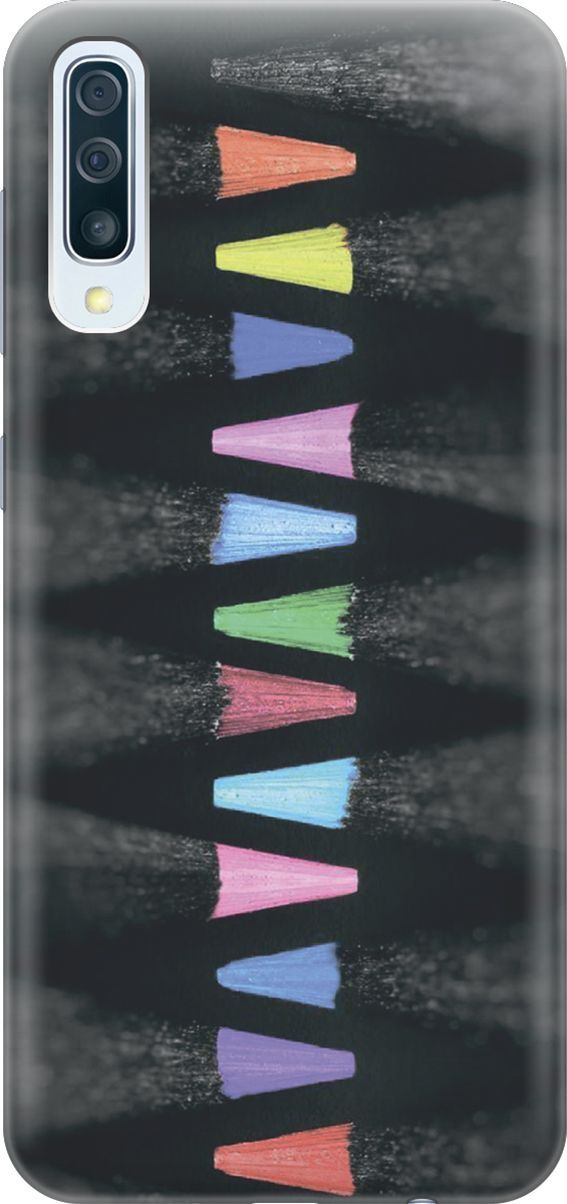 

Чехол на Samsung Galaxy A50/A50s/A30s "Разноцветные карандаши", Голубой;черный, 7151