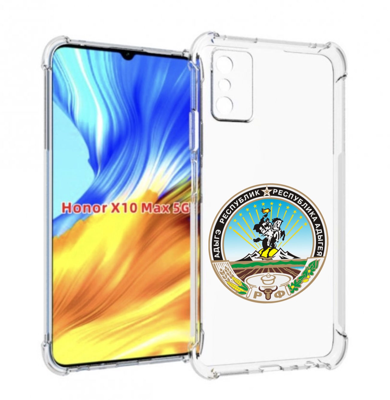 

Чехол MyPads герб-адыгея-маикоп для Honor X10 Max, Прозрачный, Tocco
