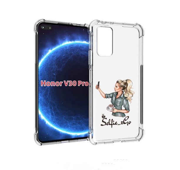 

Чехол бампер MyPads Селфи-девушка женский для Honor V30 P, Прозрачный, Tocco
