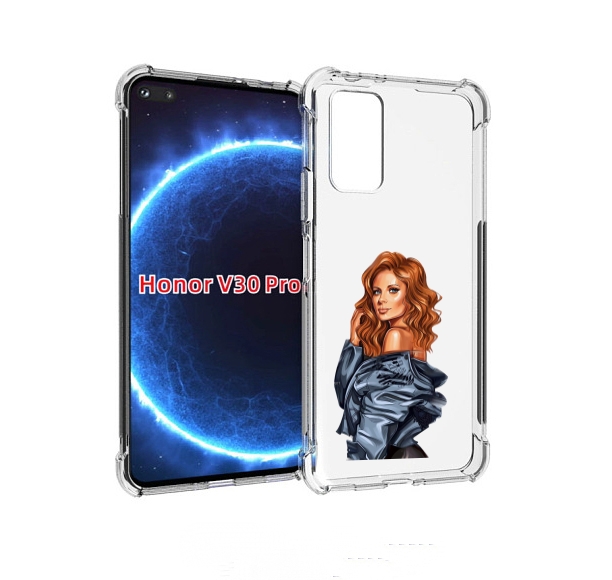 

Чехол бампер MyPads Рыжая-девушка женский для Honor V30 P, Прозрачный, Tocco
