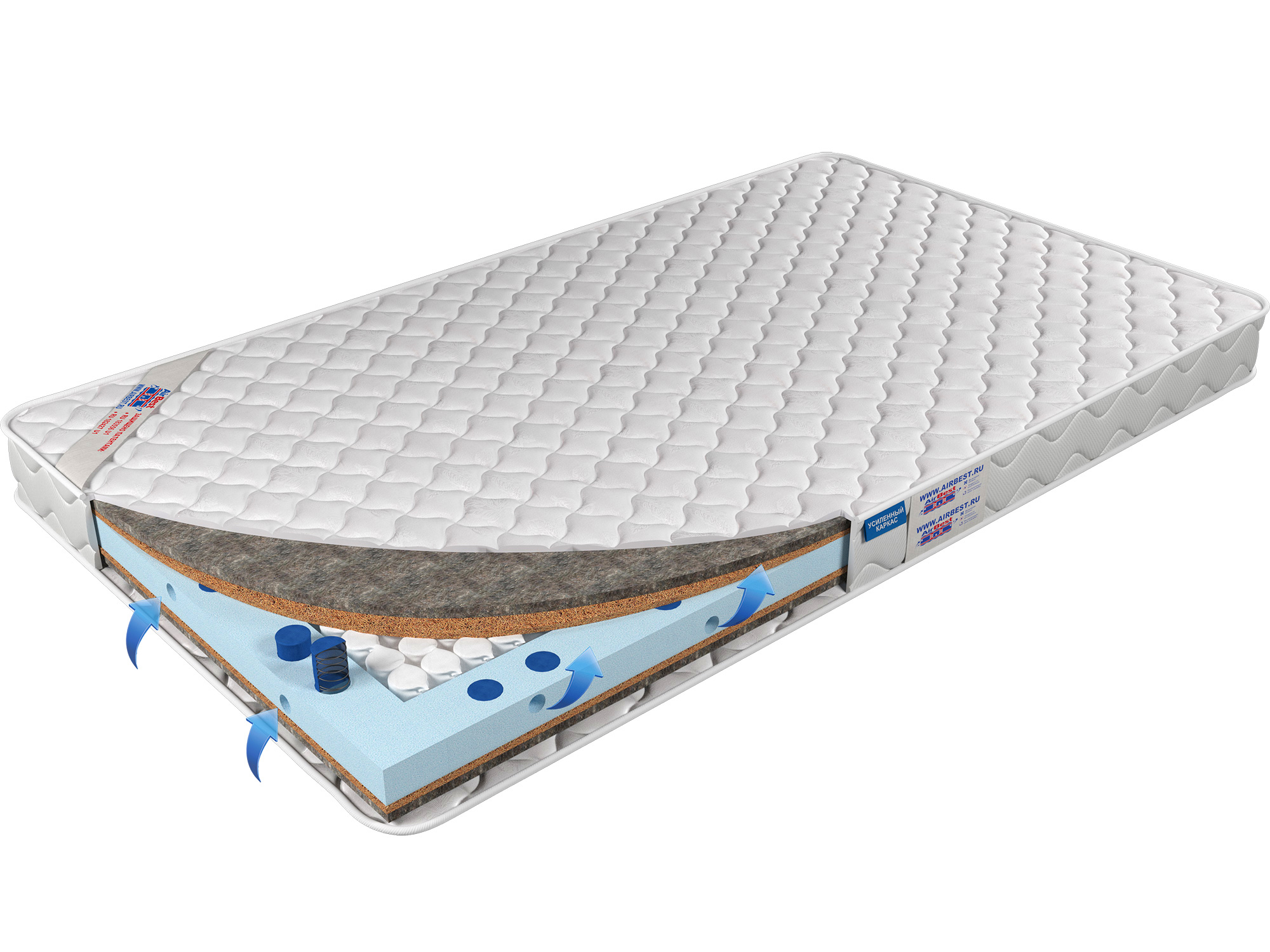 

Матрас Airbest Senora s1000 140x195x12, Белый, Матрас Airbest Senora s1000