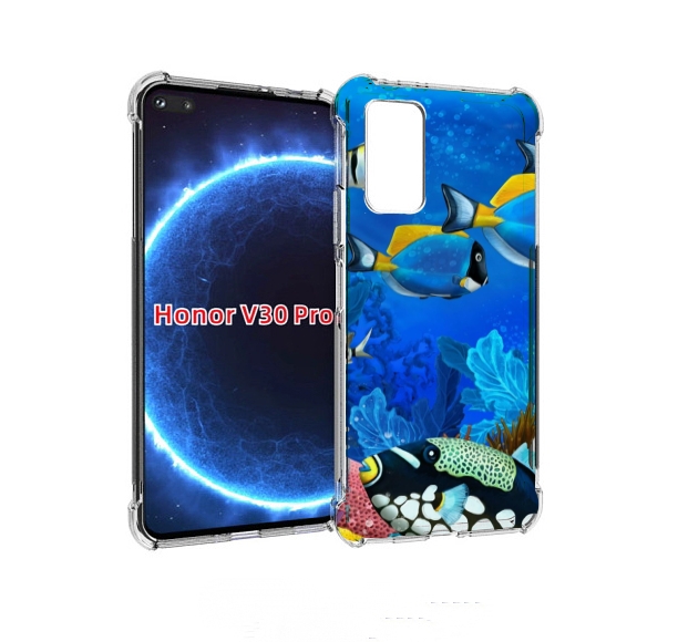 

Чехол бампер MyPads Рыбки для Honor V30 Pro, Прозрачный, Tocco