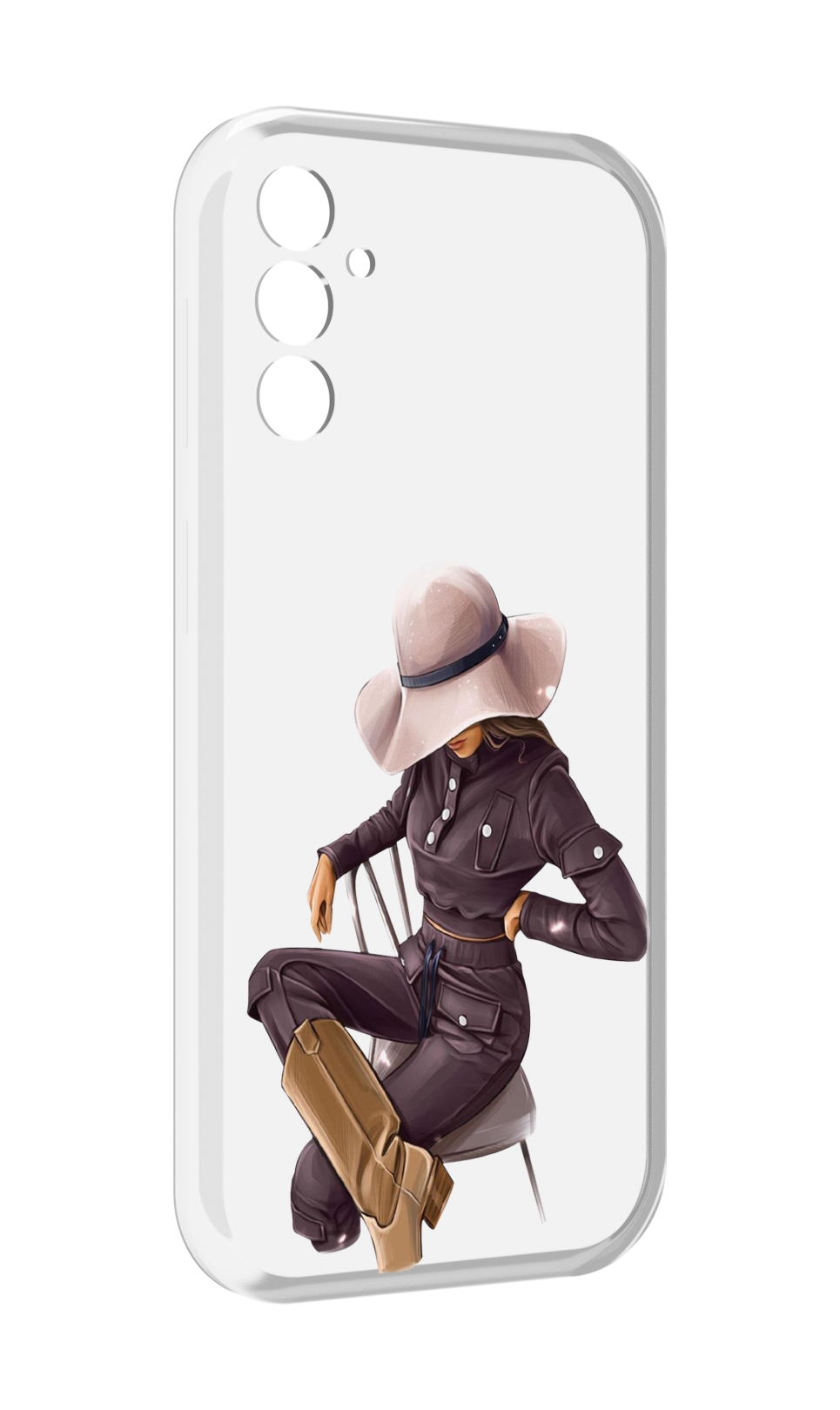 

Чехол MyPads загадочная-девушка-в-костюме женский для Samsung Galaxy M13, Прозрачный, Tocco