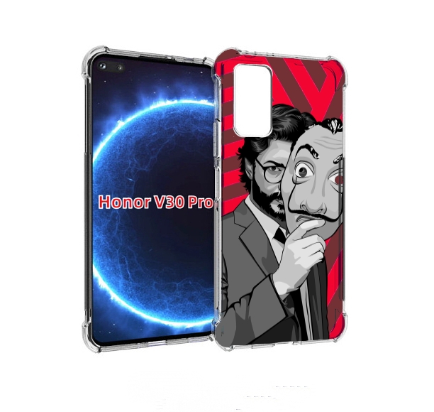 

Чехол бампер MyPads Профессор-бумажый-дом для Honor V30 P, Прозрачный, Tocco