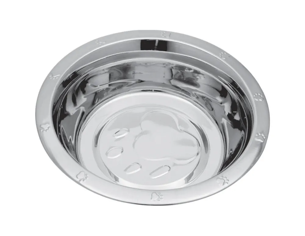 

HOMEPET Heavy Лапки 0,45 л миска для домашних животных металлическая утяжеленная {78020PS, Серебристый