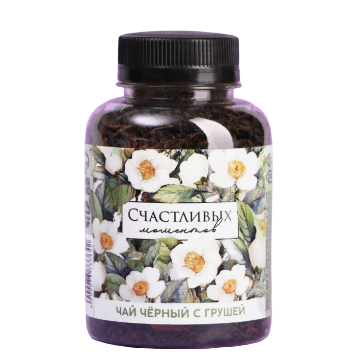 

Чёрный чай Счастливых моментов с грушей, 50 г.
