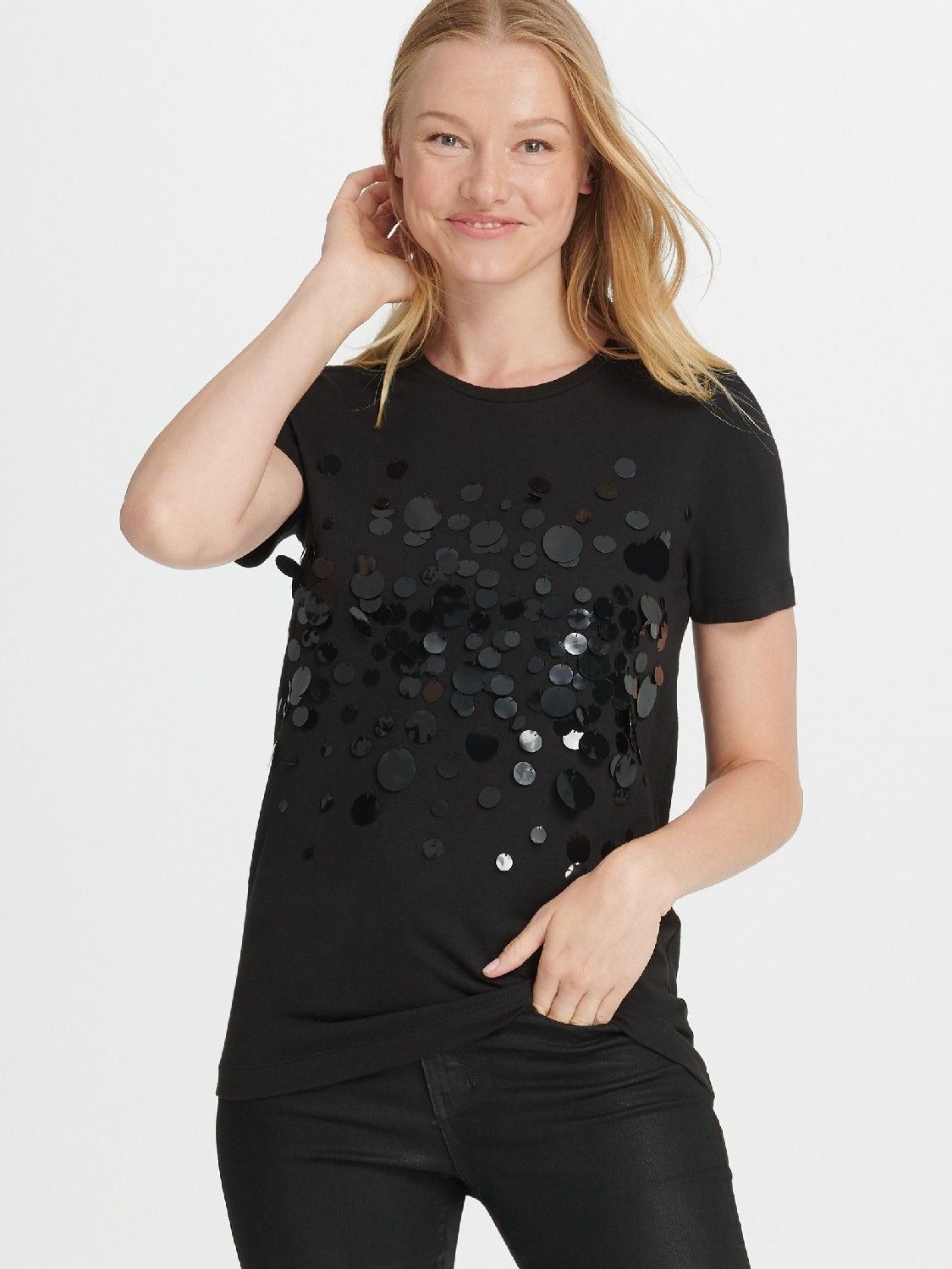 

Футболка женская DKNY P9JASCNA черная S, P9JASCNA