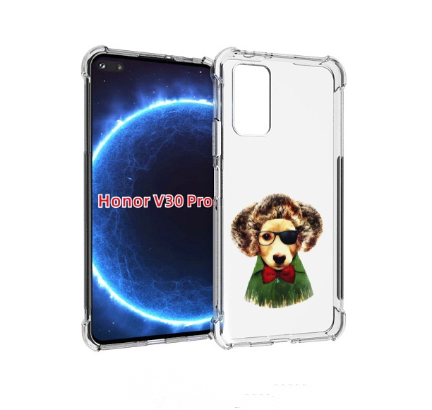 

Чехол бампер MyPads Пес в бабочке для Honor V30 Pro, Прозрачный, Tocco