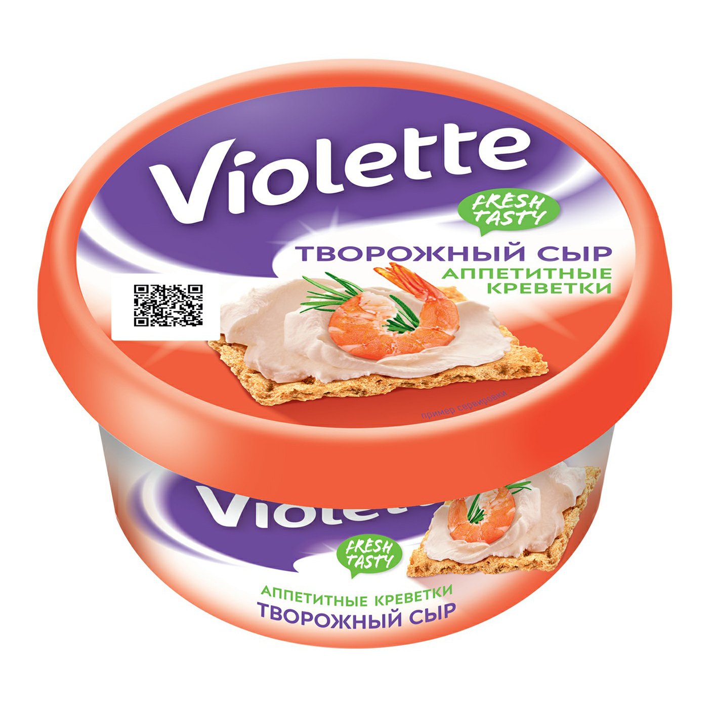 

Сыр Violette творожный с креветками 70% 140 г