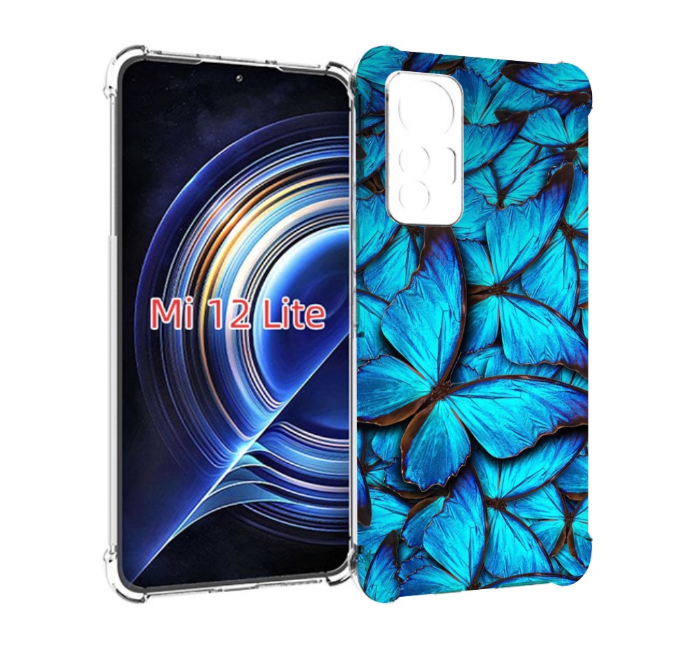 

Чехол MyPads бирюзовые бабочки для Xiaomi 12 Lite, Прозрачный, Tocco