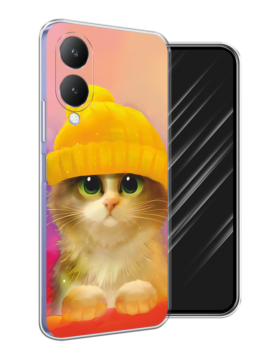 

Чехол Awog на Vivo Y17s "Котенок в желтой шапке", Желтый, 269850-1