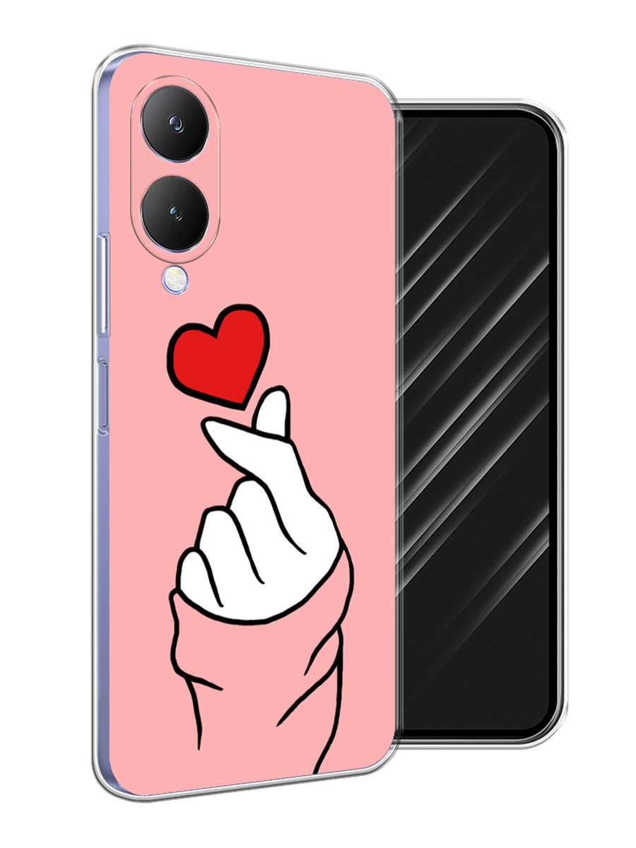 

Чехол Awog на Vivo Y17s "Милое сердечко", Белый;красный;черный, 269850-1