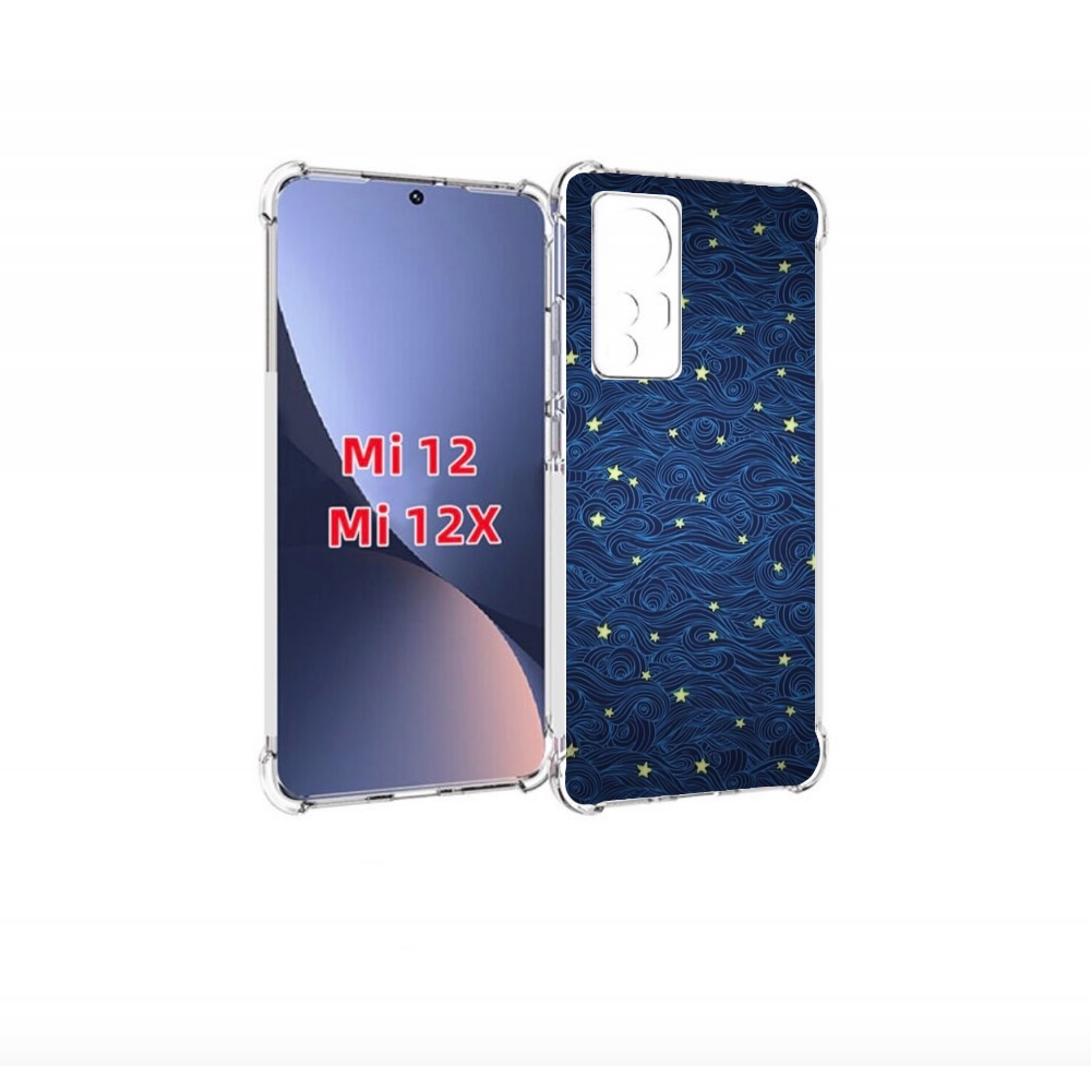 

Чехол бампер MyPads волны с звездами акварель для Xiaomi 12., Прозрачный, Tocco