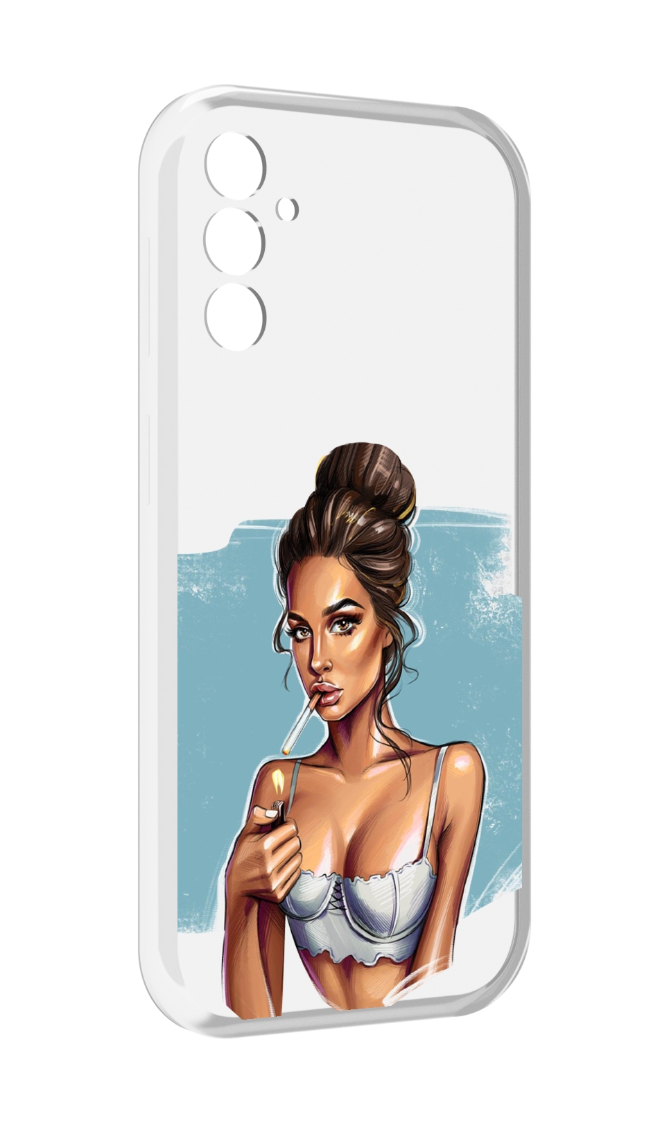 Чехол MyPads девушка-с-зажигалкой для Samsung Galaxy M13