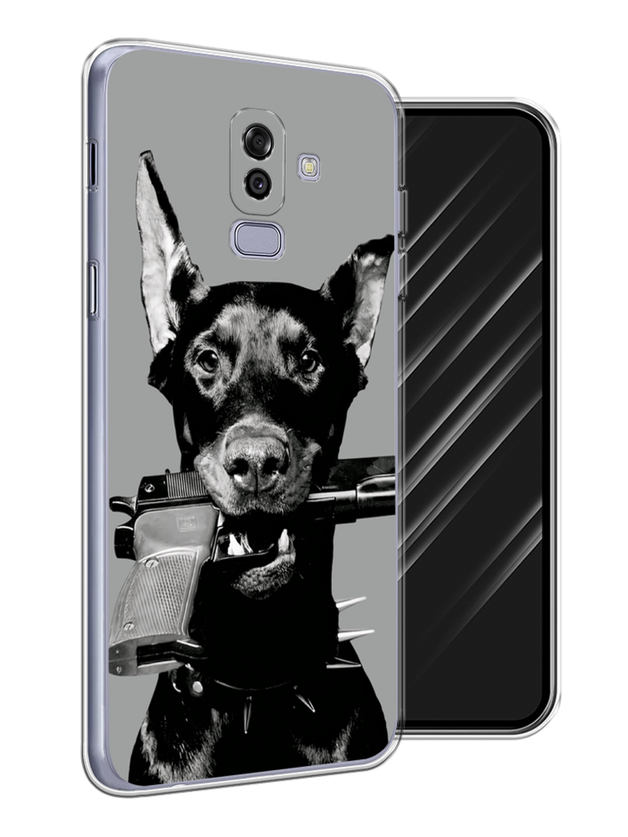 

Чехол Awog на Samsung Galaxy J8 "Доберман", Серый, 26550-1