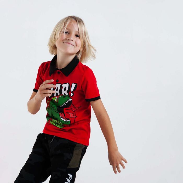 

Футболка-поло для мальчика, красный, 164 (14 лет), Практик: ROAR!