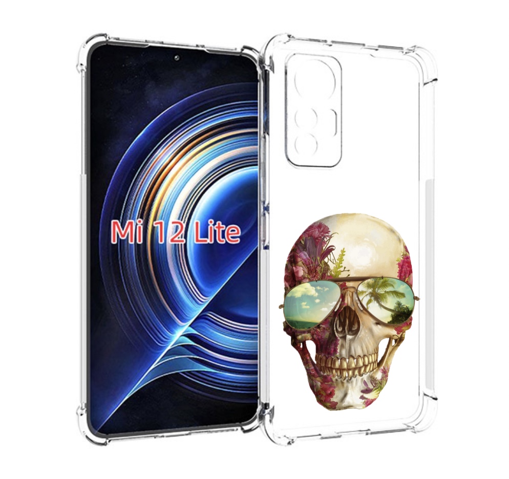 

Чехол MyPads Череп с очками для Xiaomi 12 Lite, Прозрачный, Tocco