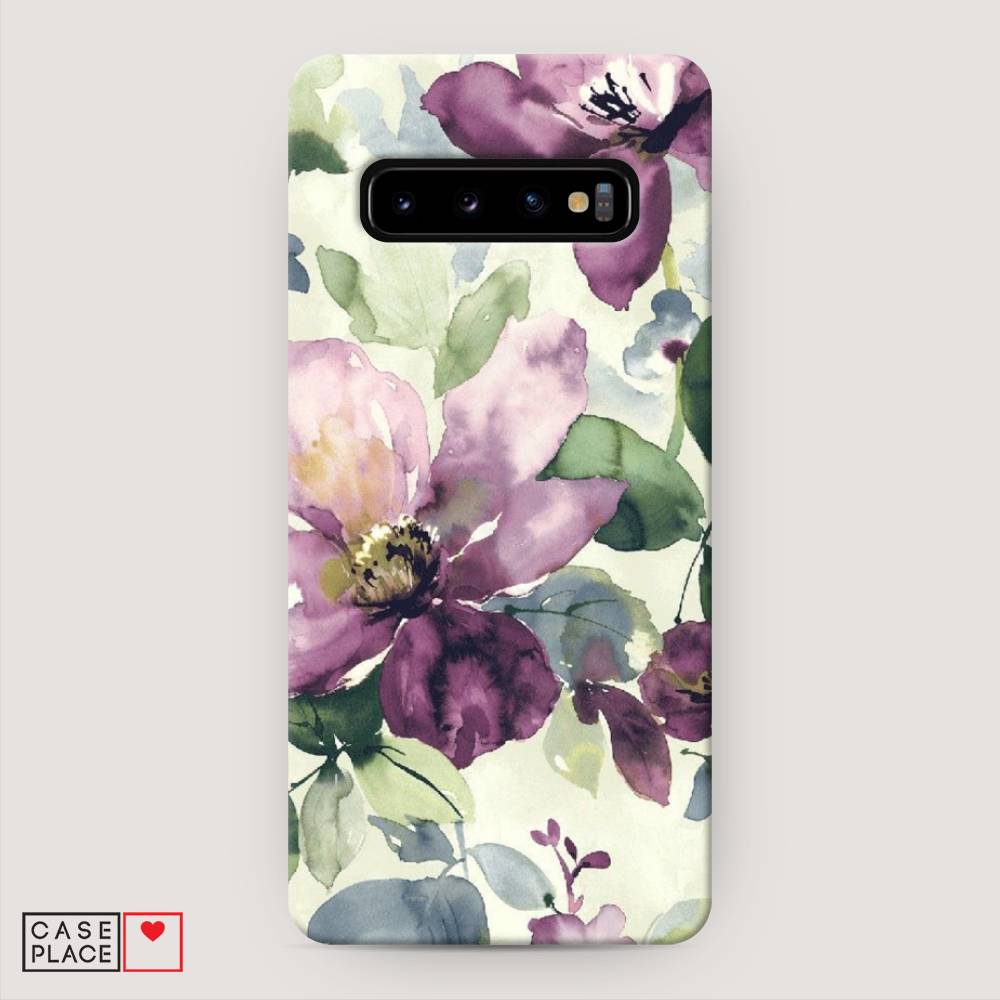

Пластиковый чехол "Сиреневые цветы-акварель" на Samsung Galaxy S10 +, 27120-7