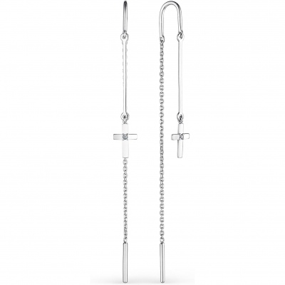 

Серьги с 2 бриллиантами из белого золота Алкор 24439-200, 24439-200