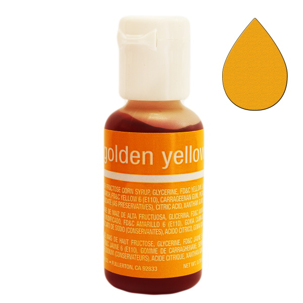 Краска Желтое золото гелевая Golden Yellow Liqua-Gel Chefmaster, 20 гр.