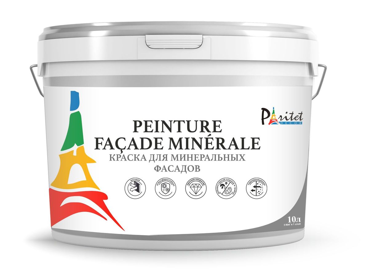 фото Краска для минеральных фасадов paritet facade minerale 10л paritet decor
