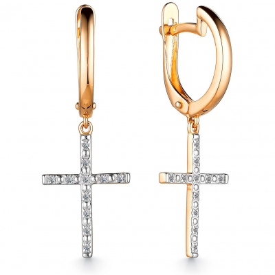 

Серьги с 22 бриллиантами из красного золота Алкор 24441-100, 24441-100