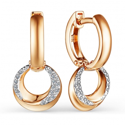 

Серьги с 30 бриллиантами из красного золота Алкор 24470-100, 24470-100