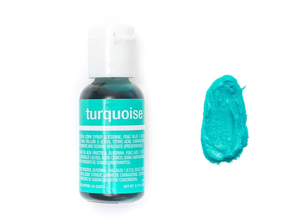 Краска Бирюзовая гелевая Turquoise Liqua-GeL Chefmaster, 20 гр.