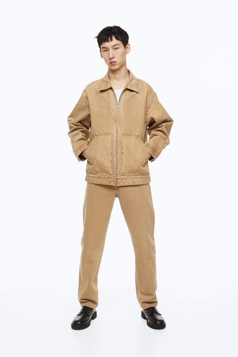 Джинсовая куртка мужская 1121153001 бежевая XS (доставка из-за рубежа) H&M. Цвет: бежевый