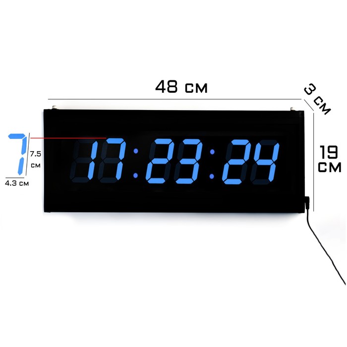 фото Часы настенные электронные, 20 х 3 х 60 см, от сети, usb nobrand